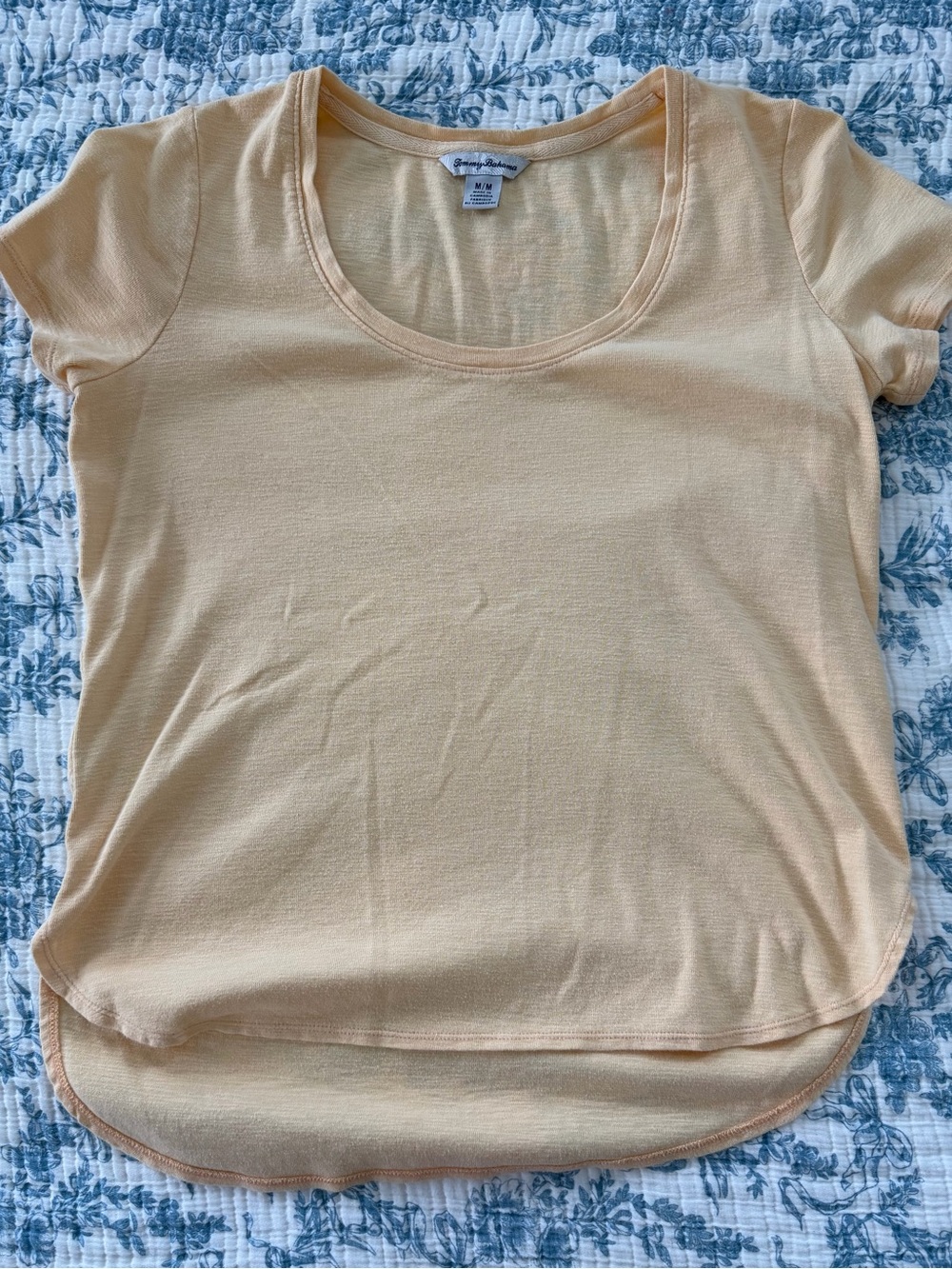 Tommy Bahama Pale Peach Scoop Neck Short Sleeve Tank
